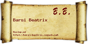 Barsi Beatrix névjegykártya